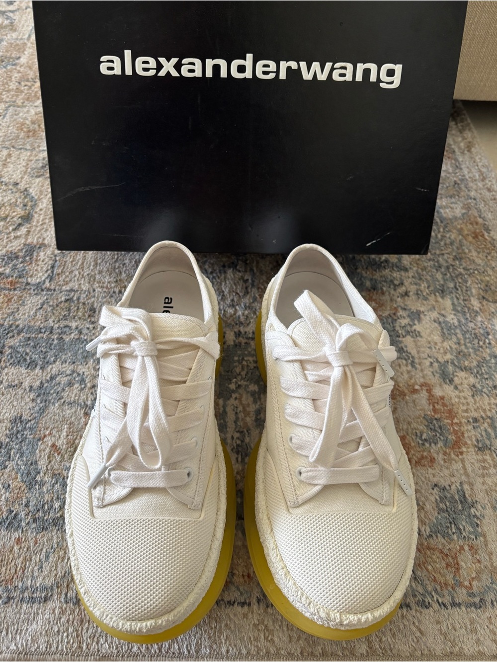 Alexander Wang Women’s White Sneakers with Yellow Sole